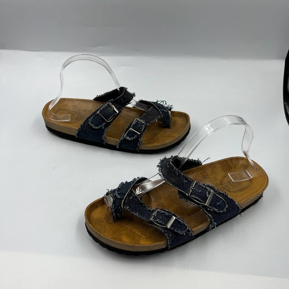 RK Collection Between Toe Sandals Slides Arizona Jesus Denim Buckle Women 11 - Picture 3 of 8